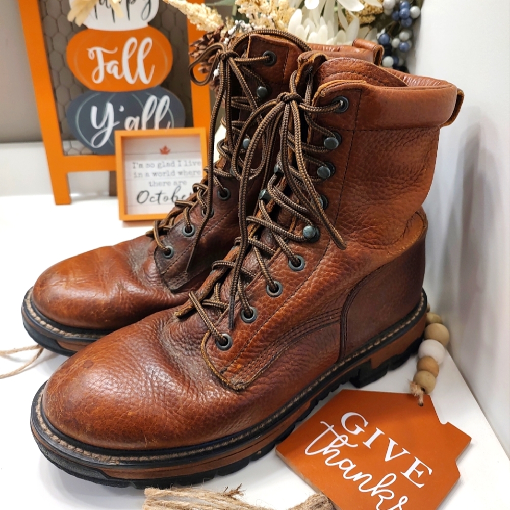 🍂 GUC Roadwolf Brand Unisex Genuine Pebbled Leather Above the Ankle Boots, 8.5M